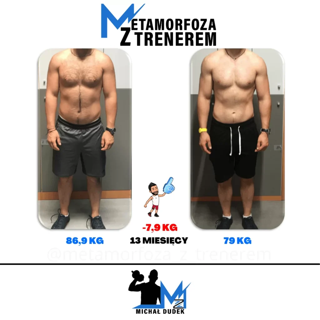 Transformacja ciała Bartka- 13 miesięcy pracy nad sylwetką
